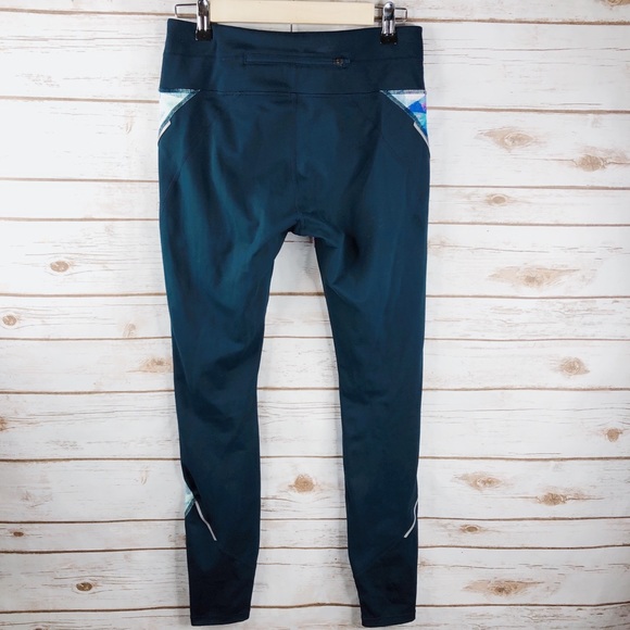 Athleta blue pink geometric print athletic legging - Picture 6 of 8